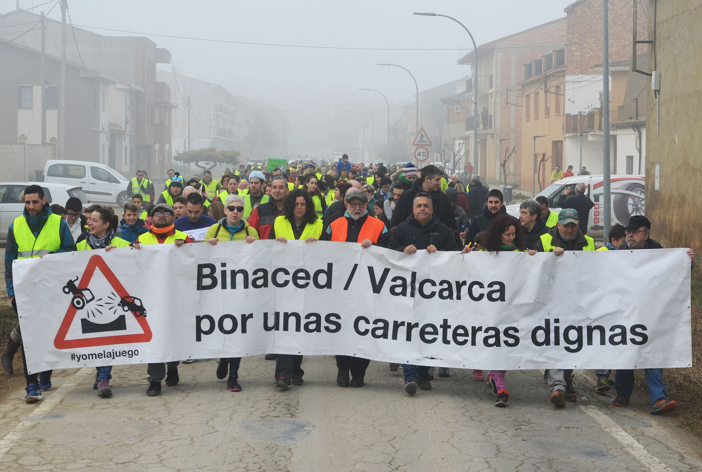 Binaced y Valcarca reivindican unas carreteras dignas